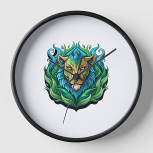 Horloge Décor majestueux Lion Vector Art Mur Horloge-Maiso