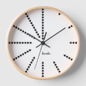 Horloge Décor moderne personnalisé Noir Blanc Bois (Recto)