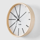Horloge Décor moderne personnalisé Noir Blanc Bois (Angle)