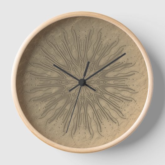 Horloge Décor sepia de style boho bio (Recto)