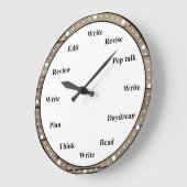 Horloge d'écrivain - Emploi d'écriture Bois Brun F (Angle)