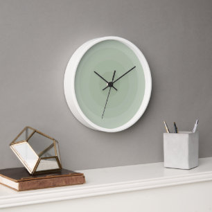 Horloge Dégradé circulaire minimaliste vert Sage
