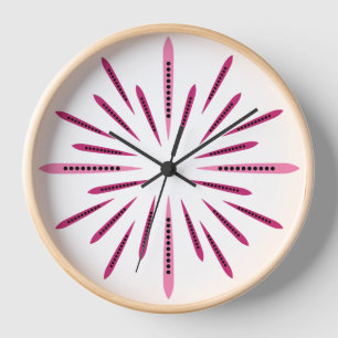 Horloge Démarrage minimal rose rétro inspiré