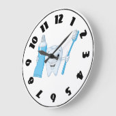 Horloge Dent et Brosse à Dents (Angle)