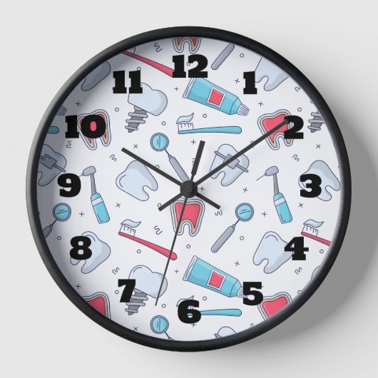 Horloge Dents et outils Motif dentaire (Recto)