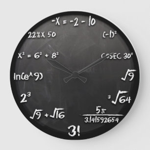 Horloge d'équation de maths (noir)