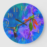 Horloge des amateurs d'art de colibris sauvages
