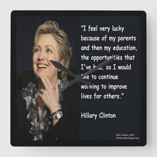 Horloge des citations d'Hillary Clinton "Parents & (Recto)