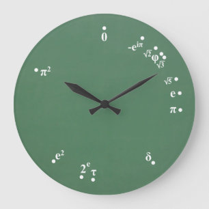 Horloge des constantes mathématiques (vert tablea