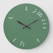 Horloge des constantes mathématiques (vert tableau