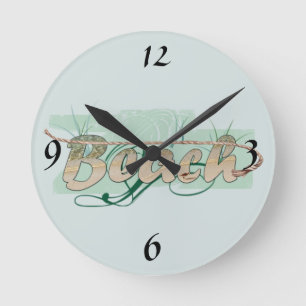 Horloge des couleurs de la plage verte