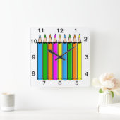 Horloge des crayons colorés de l'enseignant (Maison)