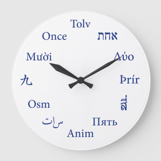 Horloge des langues internationales (bleu) (Recto)