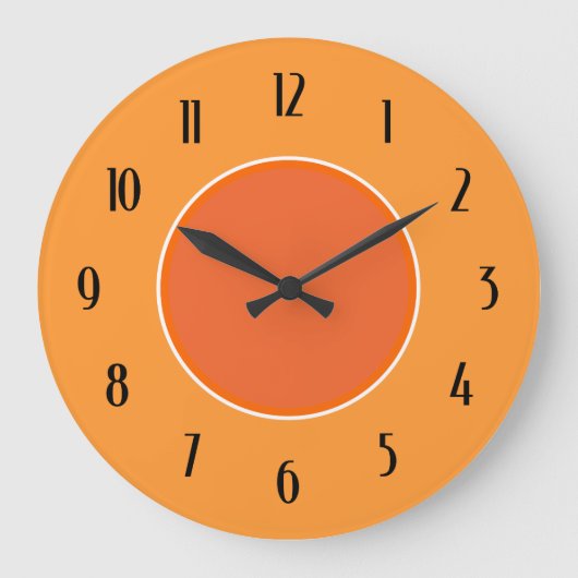 Horloge des nombres noirs orange clair et foncé (Recto)