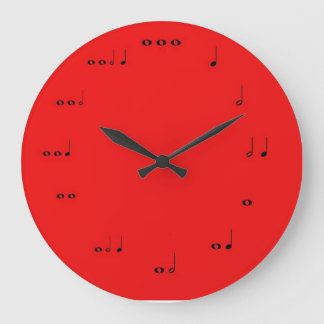 Horloge des notes de musique rouge