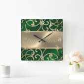 Horloge des volées vertes et dorées (Maison)