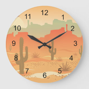 Horloge Design Cactus du désert