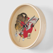 Horloge Design de tigre japonais (Angle)