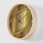 Horloge Design élégant en métal doré brillant (Angle)