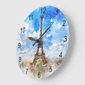 Horloge Design Tour Eiffel Paris (Angle)
