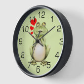Horloge Dessin d'amour de grenouille (Angle)