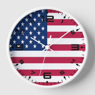 Horloge Dessin de fierté de drapeau américain USA
