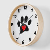 Horloge Dessin de maman de chien (Angle)