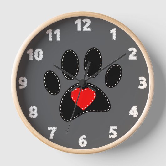 Horloge Dessin de maman de chien gris (Recto)