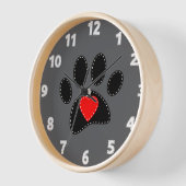 Horloge Dessin de maman de chien gris (Angle)