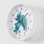 Horloge Dessin du Dragon Bleu (Angle)