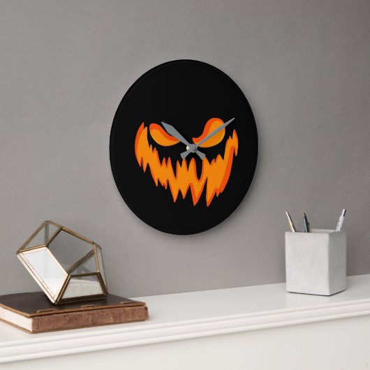 Horloge d'Halloween avec un visage horrible (Bureau)