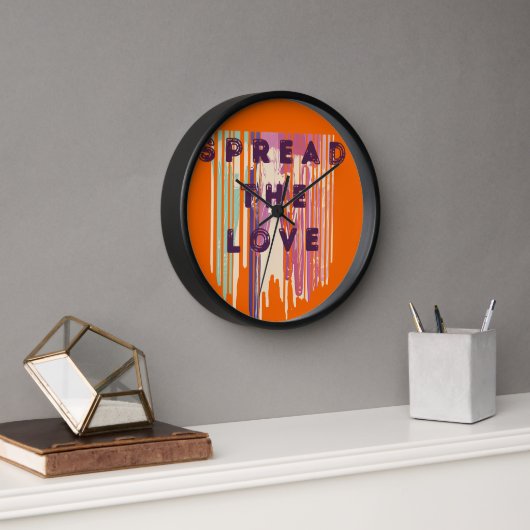 Horloge Diffuser L'Amour Fondu Couleurs Citations Positive (Bureau)