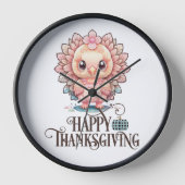 Horloge Dinde de Thanksgiving mignonne (Recto)
