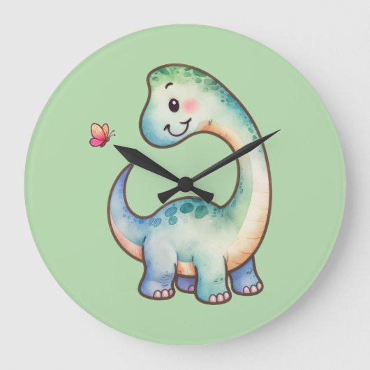 Horloge Dinosaure Cute - Brachiosaurus (Recto)