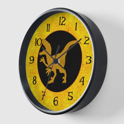 Horloge Dinosaure d'or caché (Angle)