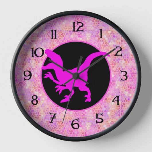 Horloge Dinosaure rose caché (Recto)