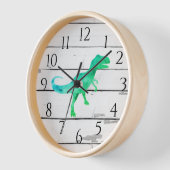 Horloge Dinosaure Trex Decor Rustic Shiplap (Angle)