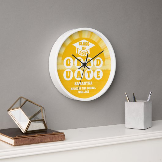 Horloge Diplômé sous le soleil rétro (Bureau)