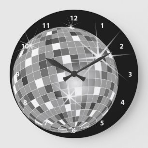 Horloge Disco Parties scintillant Argent Funky