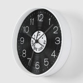 Horloge Disque vinyle LP noir (Angle)