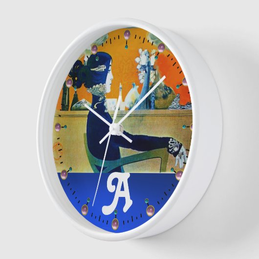 HORLOGE DIVA EN BLEU, MONOGRAMME DE MODE BEAUTÉ (Angle)