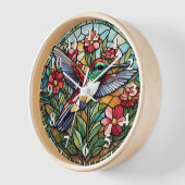 Horloge d'oiseaux en verre de colibri (Angle)