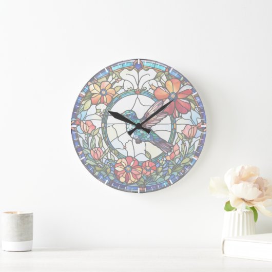 Horloge d'oiseaux en verre de colibri (pas de chif (Maison)