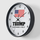 Horloge Donald Trump Keep America Great US drapeau drapeau (Angle)