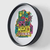 Horloge Doodle de la foule analogique (Angle)