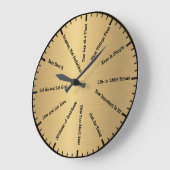 Horloge dorée de sobriété avec slogans Clean & Sob (Angle)