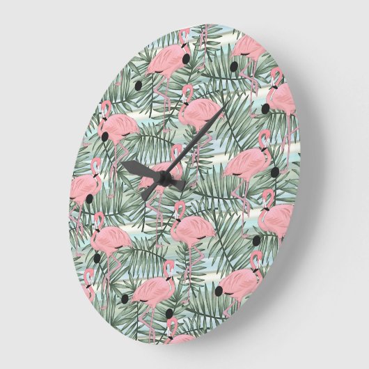 Horloge Dorm Avec Flamants roses Roses Mignons Feu (Angle)