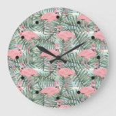 Horloge Dorm Avec Flamants roses Roses Mignons Feu (Recto)