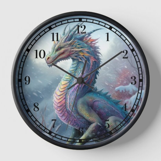 Horloge Dragon Arc En Ciel Dans L'Art De L'Imaginaire De N (Recto)