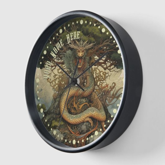 Horloge Dragon d'arbre japonais (Angle)